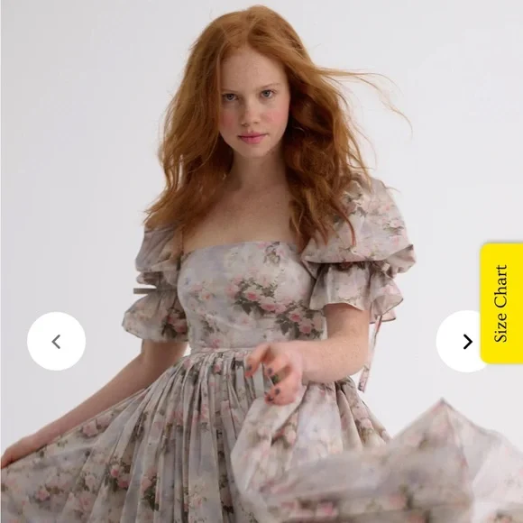 Floral, Romantic Midi Selkie Dress - Picture 2 of 9